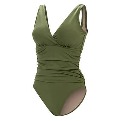 DolfinWomen's Solid Moderate Surplice Wrap 1-Piece