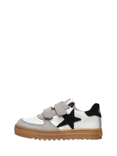 Baskets en cuir idéales pour la marche urbaine Naturino HESS VL blanc et gris 40
