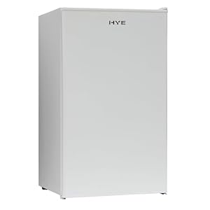 HYE 91L Under Counter Fridge – White Freestanding Mini Fridge, Chiller Compartment, Energy-Efficient 85 kWh/Year, Quiet 41 dB, Adjustable Shelves & Feet, Ideal for Kitchens & Offices - RF01UCF91W23