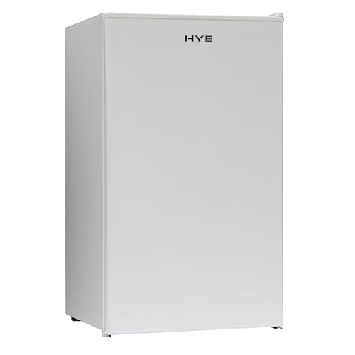 HYE 91L Under Counter Fridge – White Freestanding Mini Fridge, Chiller Compartment, Energy-Efficient 85 kWh/Year, Quiet 41 dB, Adjustable Shelves & Feet, Ideal for Kitchens & Offices - RF01UCF91W23