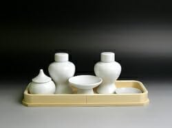 【 【神具セット】長折敷 木曽桧 8寸・土器セット 5寸 】長折敷24cm 土器セット15cm 神棚 桧 ひのき ヒノキ お供え物