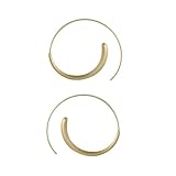 DIKACA 哑光磨砂质感金色耳圈 レディースシンプルピアス おしゃれなガールズイヤージュエリー 大人カジュアル用実用的アクセサリー パー