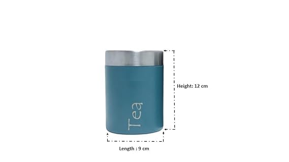 Image of Containers Set of 2 - Steel Container for Storage - Tea Sugar Jar (Tea Sugar Blue pack)