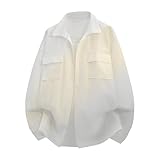 Manche longue Chemise homme slim fit blanche,Chemise à manches longues avec poche, classique et décontractée, boutonnée, idéale pour le travail et le quotidien. Tissu confortable et respirant. (White, XXXL)
