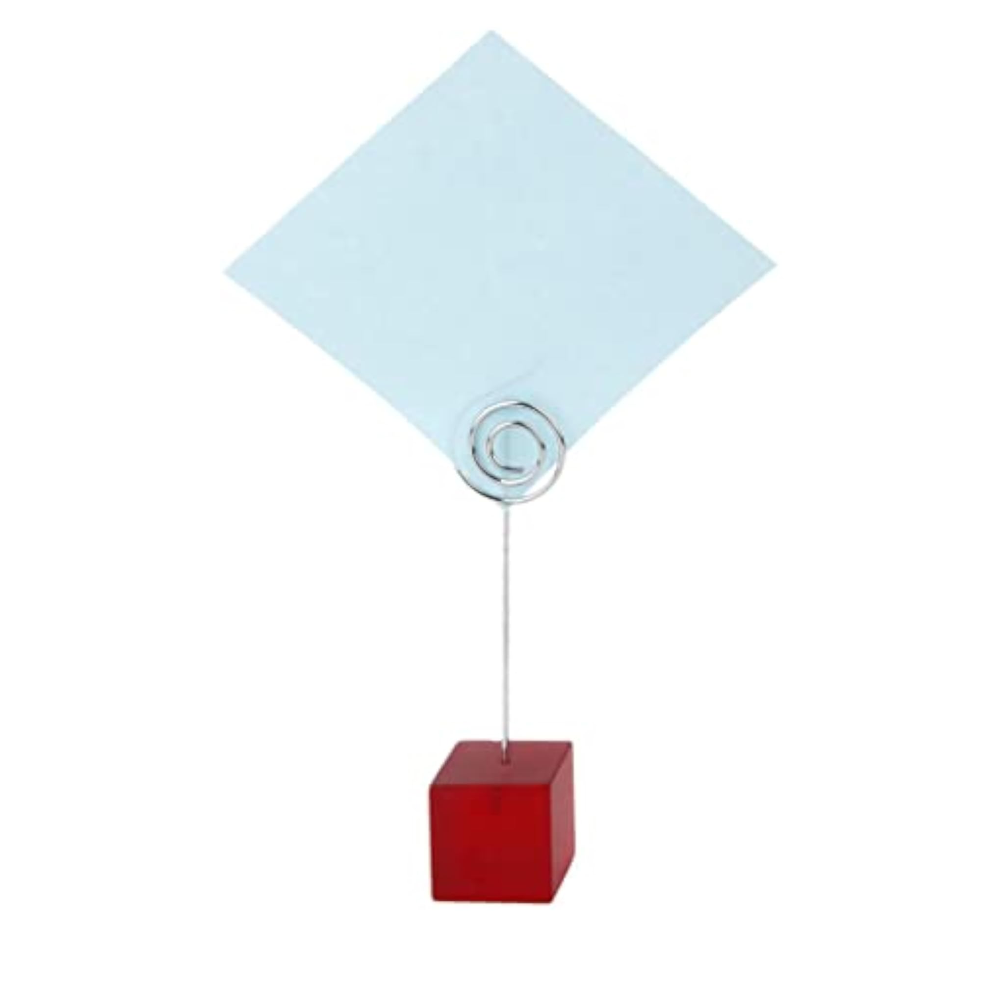 Red Cube Base Photo Clip Holder for Memo Display