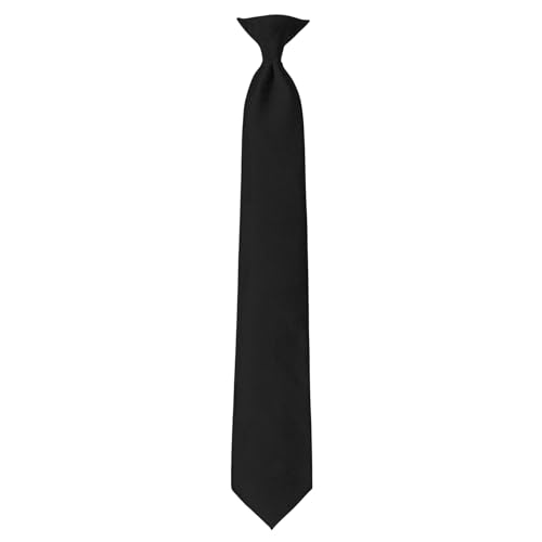 Image of Jacob Alexander Uniform Solid Clip-On Tie with Buttonholes