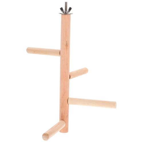 FUTUREORYY Juguetes de Madera tooshi Percha de Jaula de Loro Pararse Percha de pájaro Loro Soporte de Percha de pájaros Forma Puestos de pájaros para Loros Perca DE PIEDES para Aves
