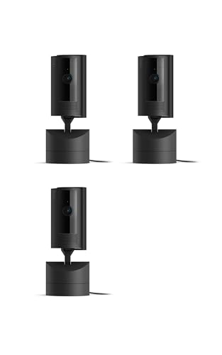 Ring Pan-Tilt Indoor Cam (newest model), See all around your home or business with 360° pan coverage, HD video, plus Two-Way Talk, 3-pack, Black - image 1