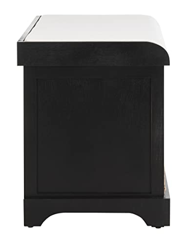 Safavieh Home Collection Freddy Black/ Wicker Basket 2-Drawer Storage Bench With Cushion (Fully Assembled) #TOP7