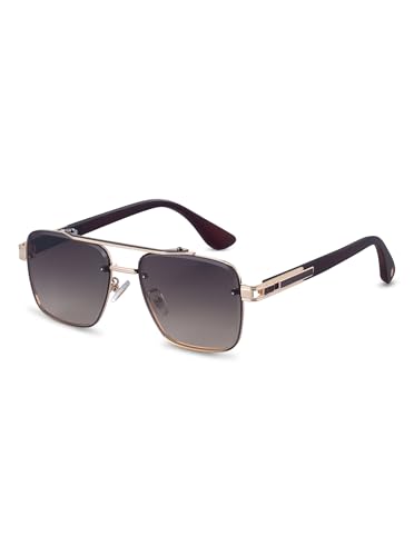 Image of Classic&Vintage Sunglasses for Cool Men Double Bridge Square Frame Shades