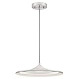 63640 Apparecchio di illuminazione a sospensione LED dimmerabile da interno a luce singola, finitura in nichel spazzolato