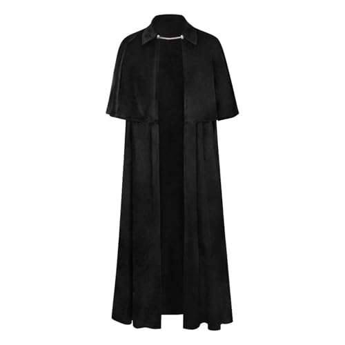 Cape d'Halloween pour homme en velours noir de style vampire gothique
