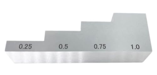Bloque de calibración para prueba ultrasónica de 4 pasos 0.250" 0.500" 0.750" 1.000" para medidor de espesores ultrasónico miniatura 6