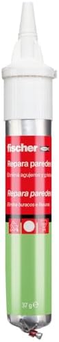 fischer SCLM masa szpachlowa do naprawy ścian, dziur i wgnieceń, w zestawie praktyczna szpatułka, biała, 70 ml