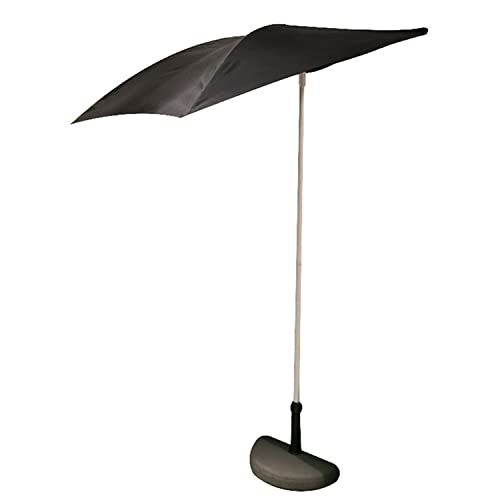 Media sombrilla de pared contra el calor en balcones estrechos parasol negro