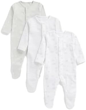 MOTHERCARE Baby Boys Grey Sleepsuits - 3 Pack