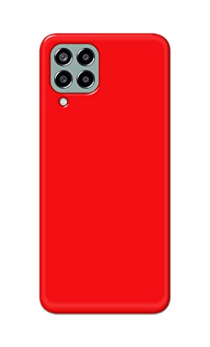 Image of Printed Hard Back Cover Case for Samsung Galaxy M33 5G Back Cover (Plain Red) -1803