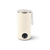 Reise-Wasserkocher, Tragbarer Kleiner Tee-Kaffee-Wasserkocher mit 4 Temperatur Regler, EdelstahlHeißwasser Kessel mit Rührer, 400ml, USB-Wiederauf Ladbar