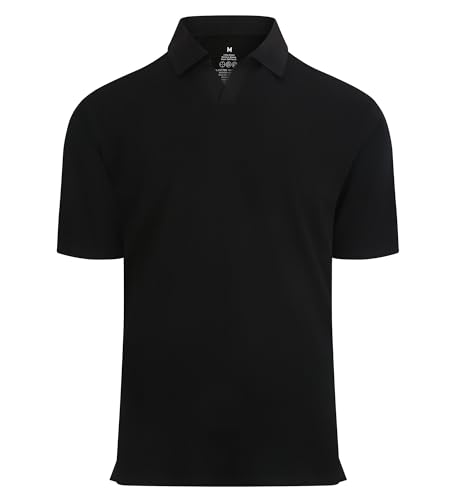 Alex Vando Mens Cotton Polo Shirts V-Neck Short Sleeve Casual Shirts for Men