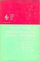 Plain Talk on Business and the Public Interest B000L9EU3S Book Cover