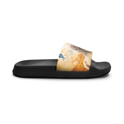 Image of Unisex Slides for Girls Boys Comfortable Slippers Slides Non-slip Shower Shoes House Fashion Thick for Indoor & Outdoor Gifts