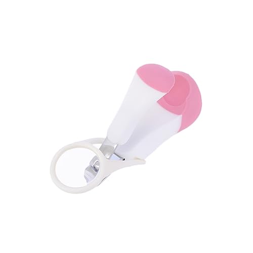 ERINGOGO ベビー爪切り ネイルケア ステンレススチール製 折りたたみ式拡大鏡付き 携帯便利 女の子用ピンク ベビーネイルグルーミング 新生児 乳児 幼児用