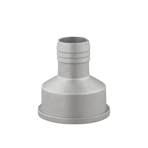 Wlinfetity Connettore per tubo in alluminio per pompa dell'acqua, con guarnizione in gomma, dado da 5,1 cm e raccordo dritto per tubo per generatore e uso esterno, argento