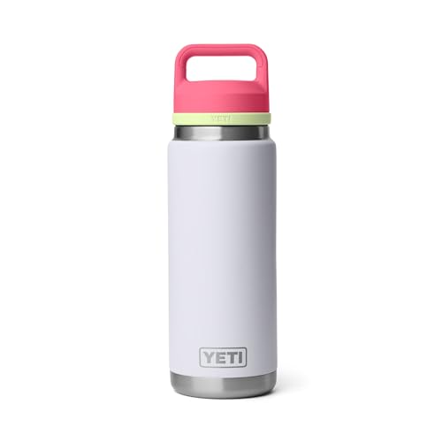Image of YETI Rambler 26 oz Bottle, Leakproof, Vacuum Insulated, Stainless Steel with Chug Cap, Mist /Pink /Grasshopper