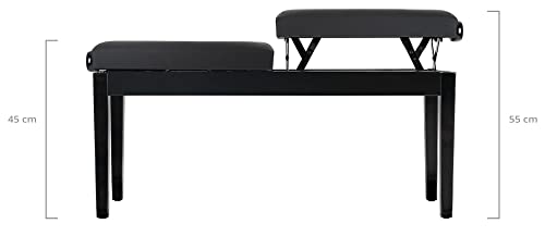 Classic Cantabile Banc de piano deux places noir brillant - Les Beatles, Paul McCartney, John Lennon, RIngo Starr, George Harrison Classic Cantabile Banc de piano deux places noir brillant – Image 3