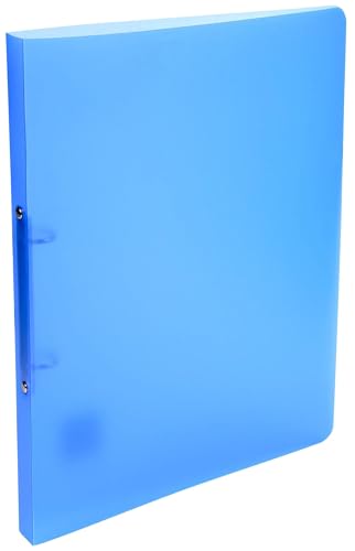 Image of Exacompta - Ref 54152E - Box of 25 Flexible Translucent Chromaline Binders - 2 Round Rings Diameter 15 mm - Spine 20 mm - External Dimensions: 32 x 25 cm - A4 File Format - Blue