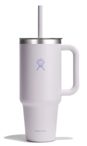 Hydro Flask 40 Oz Clear Lid Travel Tumbler with Straw and Handle - Insulated Stainless Steel in 40 Oz Cloud Pink