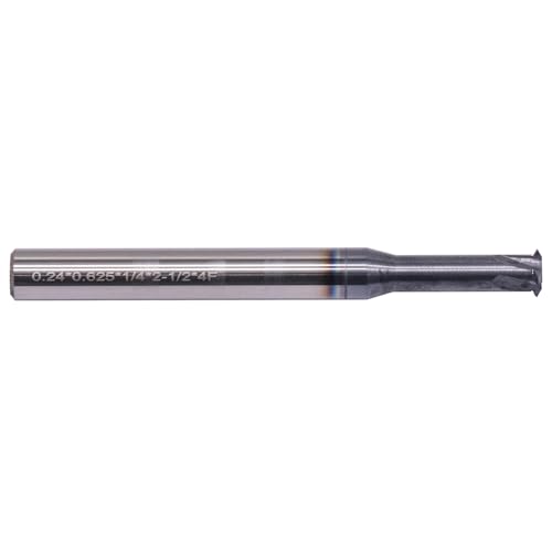 Image of BestParts 5 /16 inch 18-48 TPI Single Pitch Solid Carbide Thread end Mill - AlTiN Coated, 4 Flute, .240 inch Cutting Diameter, 1 /4 inch Shank Diameter, Necked to Thread .625 Deep, 2-1 /2 inch Overall Length