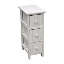 Cajonera Madera Natural Ikea Mimbre Natural - CAJONERA Vertical Blanca Estrecha - 3 CAJONES-Cajonera de Madera Blanca con Tres cajones a Rayas Verticales. (20×30×51)