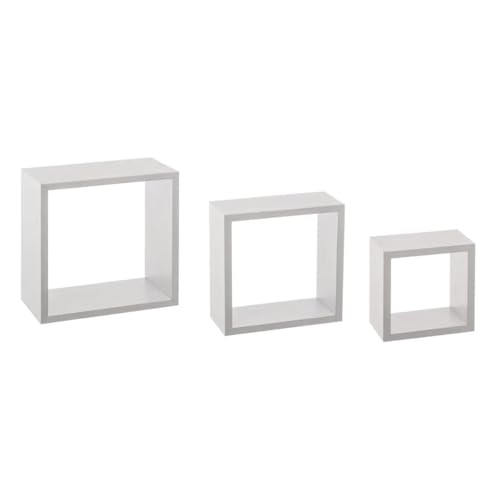 Paris Prix Five Simply Smart - Lot de 3 Étagères Murales Cube 25cm Blanc
