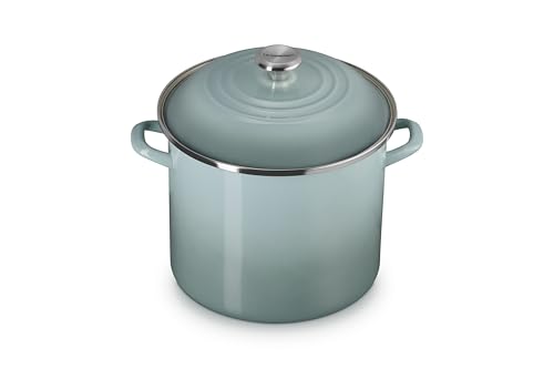 Le Creuset Enamel on Steel Traditional Stockpot, 12 qt., Sea Salt with Stainless Steel Knob