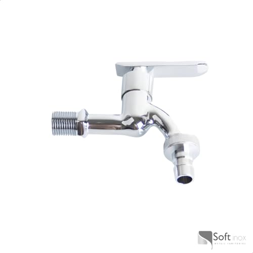SOFTINOX Torneira Curta para Jardim/Área Externa Metal 1/4 Volta Soft Inox Durável e Prática