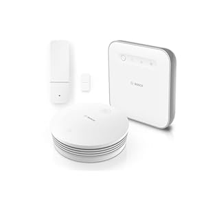 Bosch Smart Home Paquete básico de protección antirrobo, formado por el Detector Humo II y Contacto Puerta/Ventana II, con Control en la App Compatible Apple Homekit