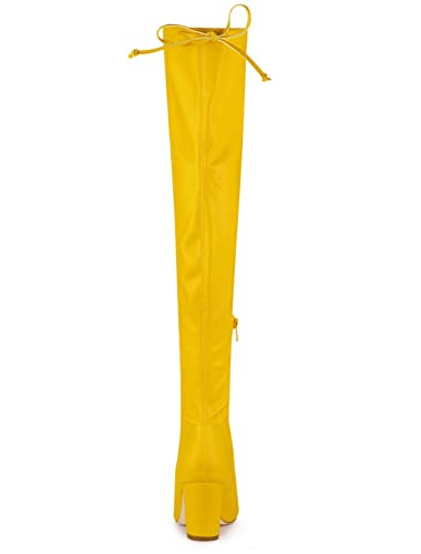 Allegra K Women's Thigh High Block Heels Over Knee High Boots4