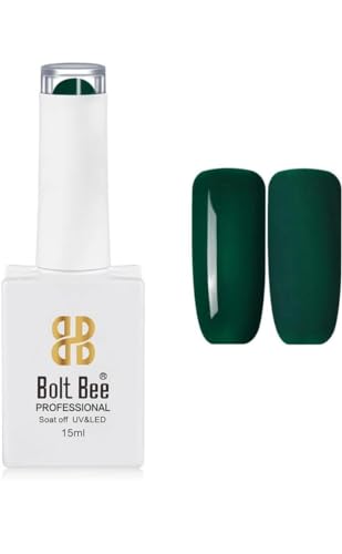 Image of Bolt Bee Dark Green Color Gel Nail Polish Soak Off UV Gel DIY at Home Manicure Salon Nail Art