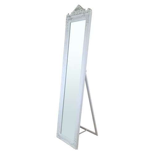 Homesdirect365 White Floor Standing Mirror | Bedroom Full Length Mirror