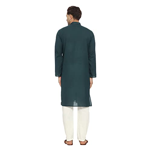 Image of ITOS365 Men Cotton Blend Kurta Pyjama Set Party Fashion Regular Ethinic Wear Indian Dress Gift for Men