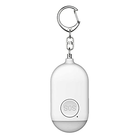 Personal Alarms for Women, eMylo Personal Alarm With Mini Led Flashlight , 130dB Loud Rechargeable Security Panic Alarm for Kids, Women, Elderly And Night Walker(White) Cover