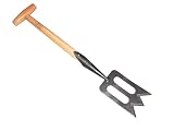 Dewit Perennial Spork Tempered Boron Steel T-Handle Tool for Gardening, Digging, and Dividing Perennial