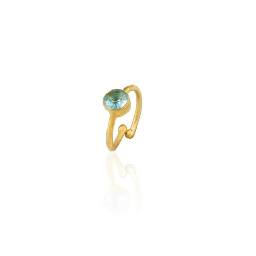 Kadir Jewellery 22 Ayar Altın Kaplama Zirkon Taşlı Ayarlanabilir Kadın Minimal Yüzük