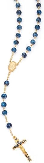 Mondo Cattolico Rosary Beads catholic for Women and Men from Vatican, Miraculous Virgin Rosary with Variegated Glass on a Gold Plated Brass Chain - Perfect Catholic gifts - Image 3
