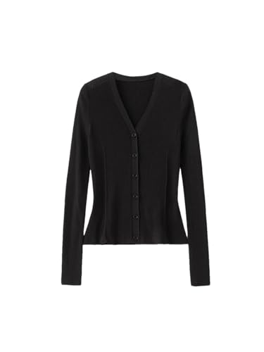Women Cardigans Silk Blend Single Breasted V Neck Knitwear