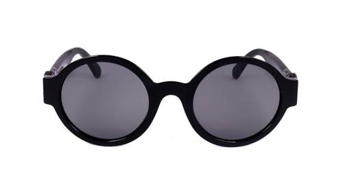 Image of Sunglasses Moncler ML 0243 Atriom 01A Shiny Blac, Gunmetal Logo /Smoke Lenses
