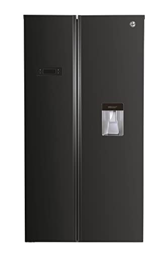 Hoover H-FRIDGE 500 MAXI HHSBSO 6174BWD Kühl-Gefrierkombination/Side-by-Side/Freistehend/No Frost-Technologie/Wasserspender 48 L/Cooling & Freezing Funktion/Energieklasse E/Schwarz