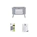 Produktbild Chicco Next2Me Forever Starter Bundle mit Next2Me Forever Nachttisch Krippe, Night Breeze Matratzenschoner und Krippe Set, 2 Stück, 2 Bögen, Aschgrau