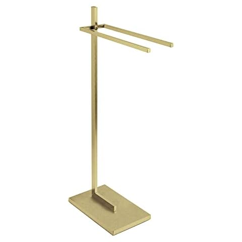 Kingston Brass SCC8607 Edenscape Freestanding Dual Towel Rack, Brushed Brass Cover